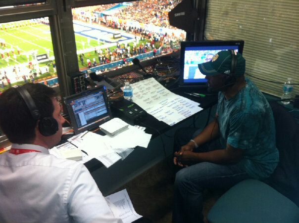 On the field at Notre Dame bowl game