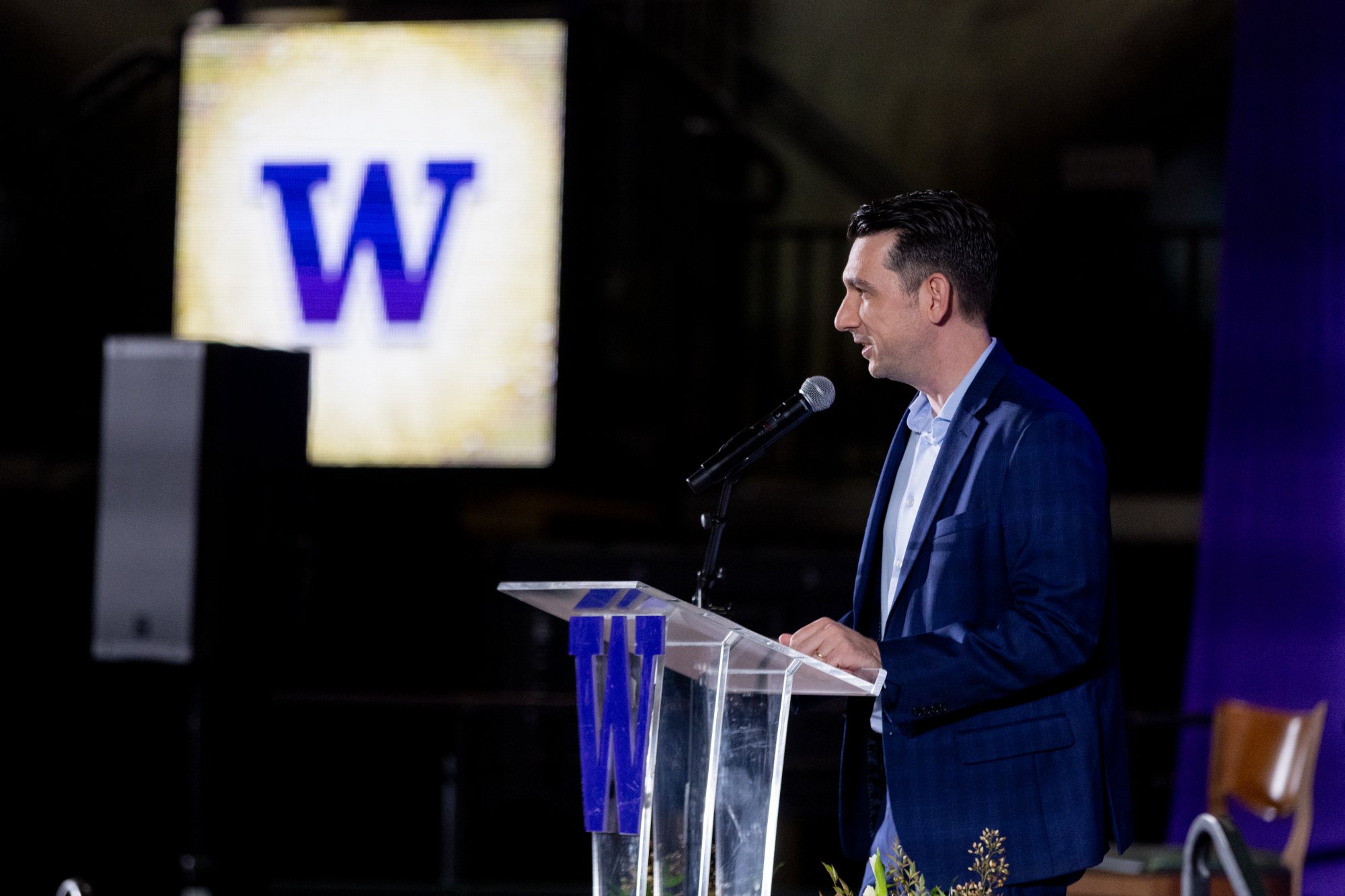 Emceeing UW Hall of Fame ceremony