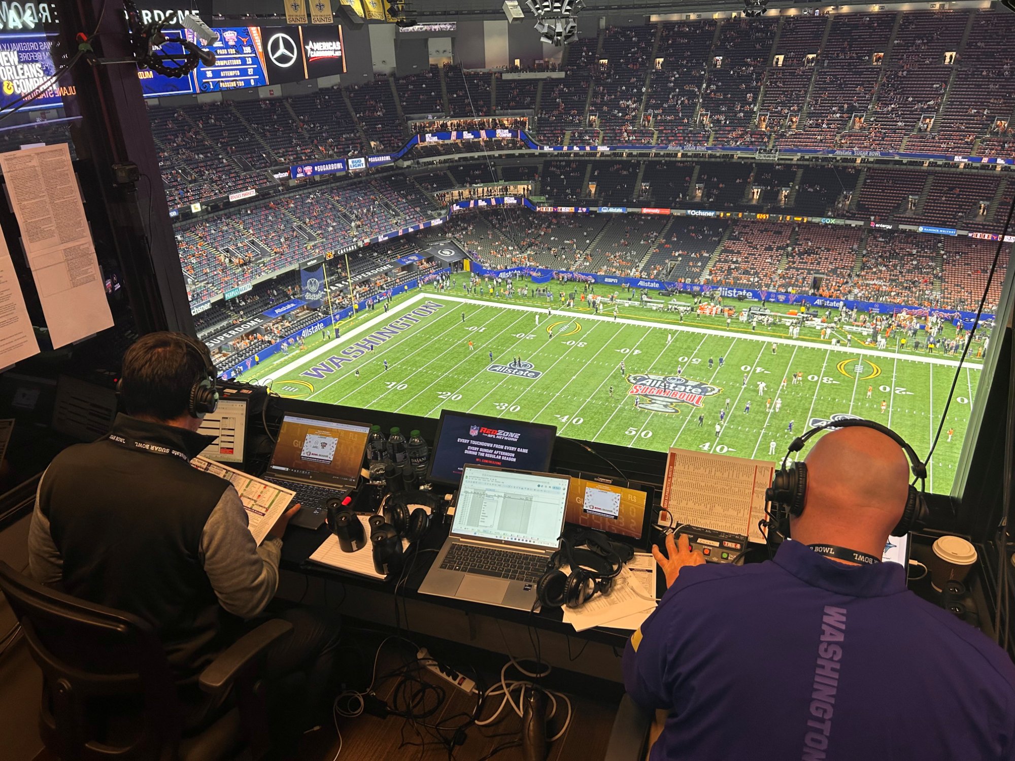 Broadcast booth at the Sugar Bowl, Superdome